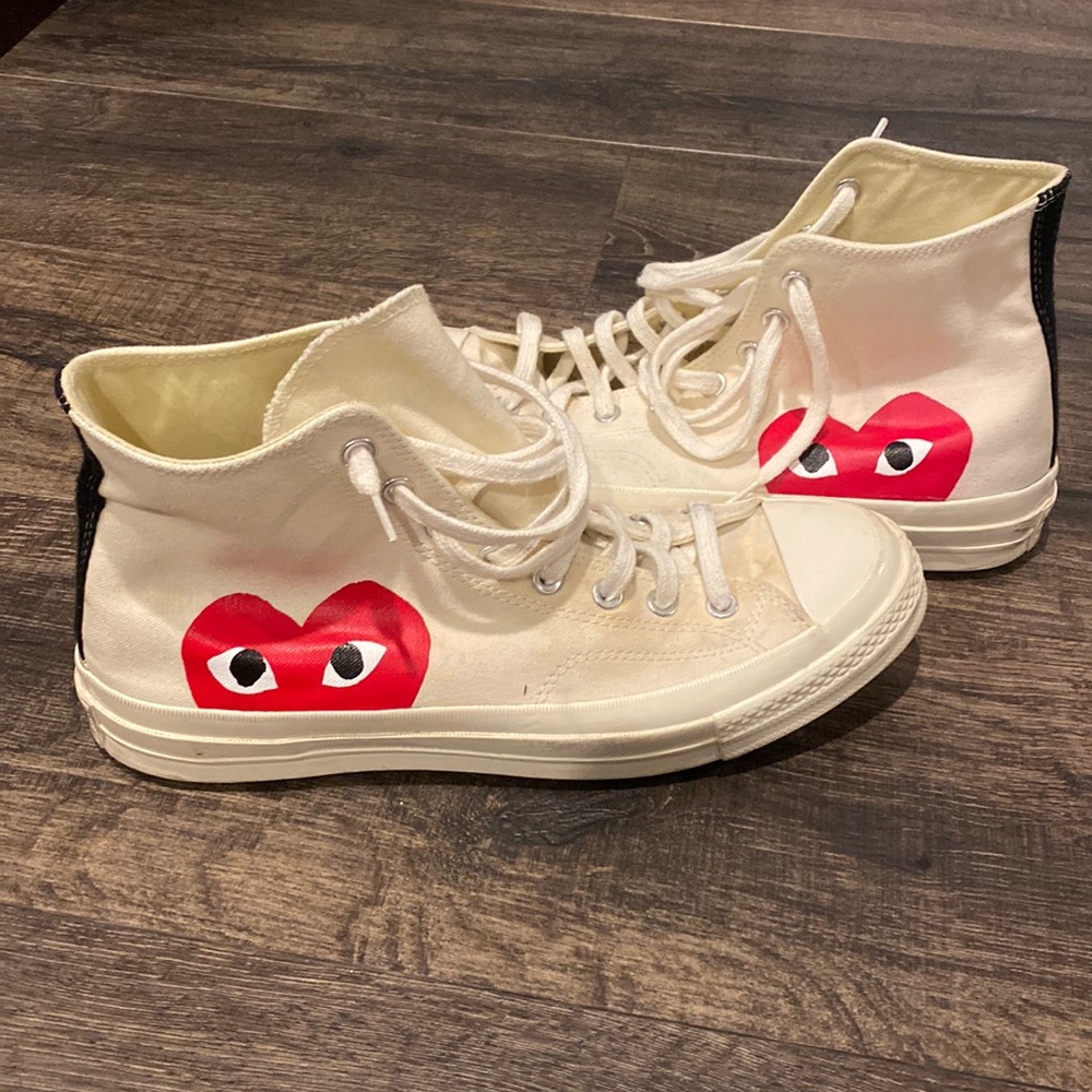 Mens like brand new Comme des Garcons converse high top sneakers.